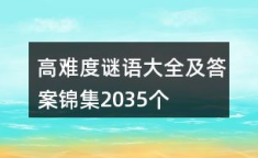 最难字谜大全及答案 高难度,挑战世界最难字谜大全